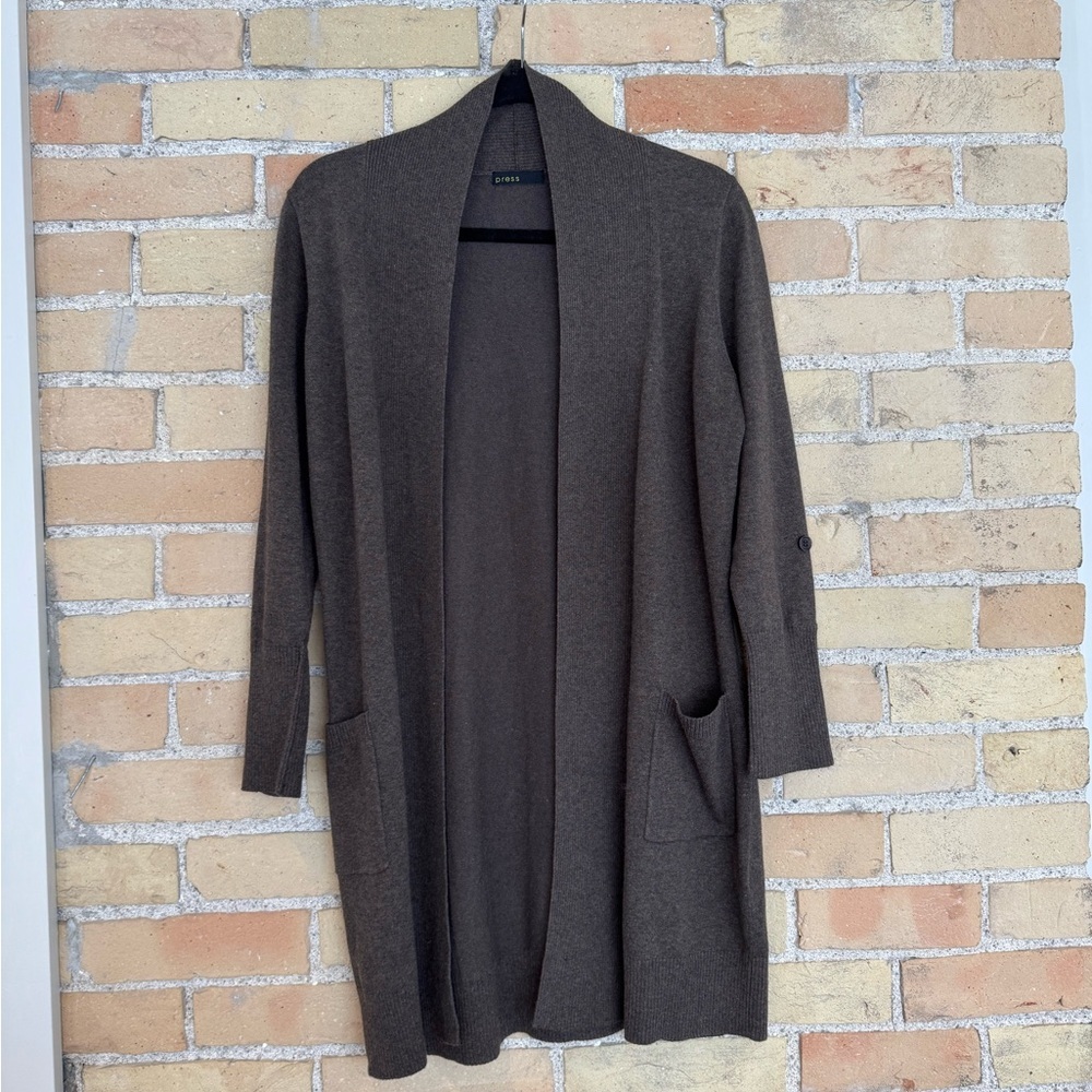 Press Brown Long Cardigan
